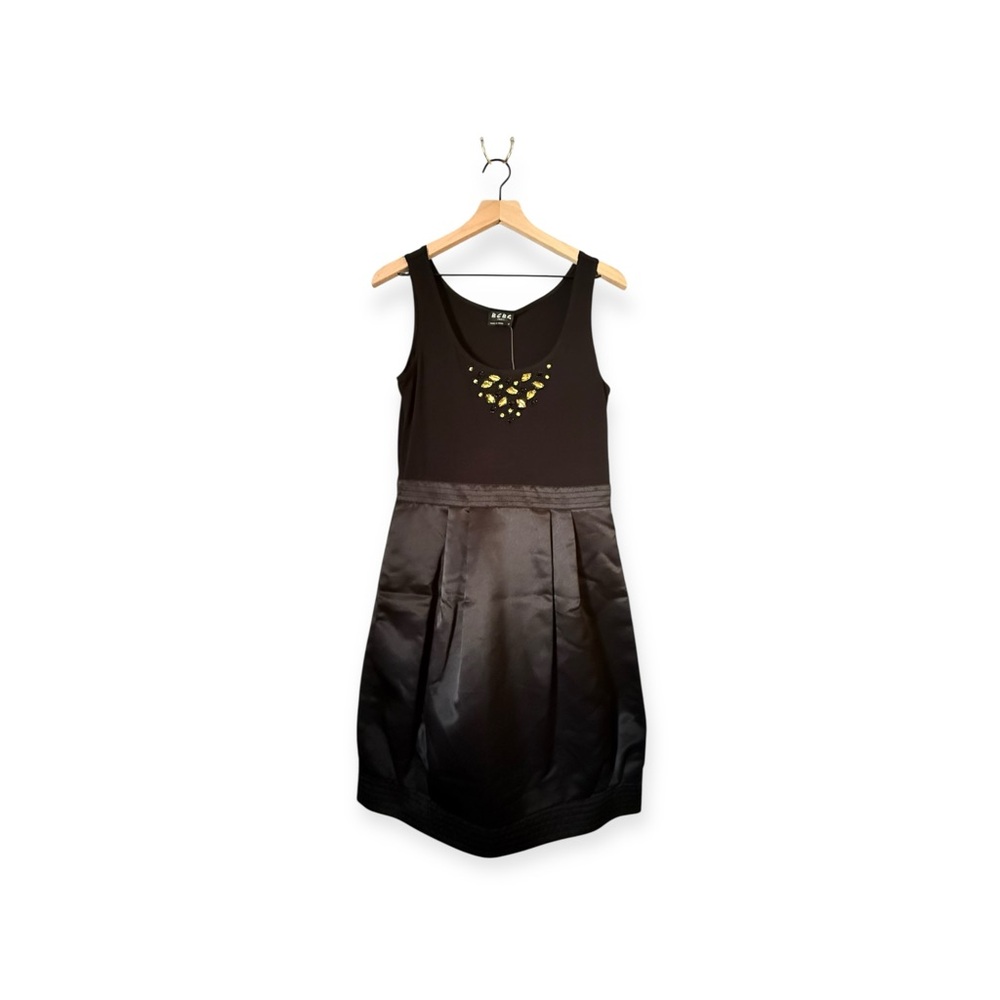 BCBGMaxAzria Black Mini Dress with Gold Accents